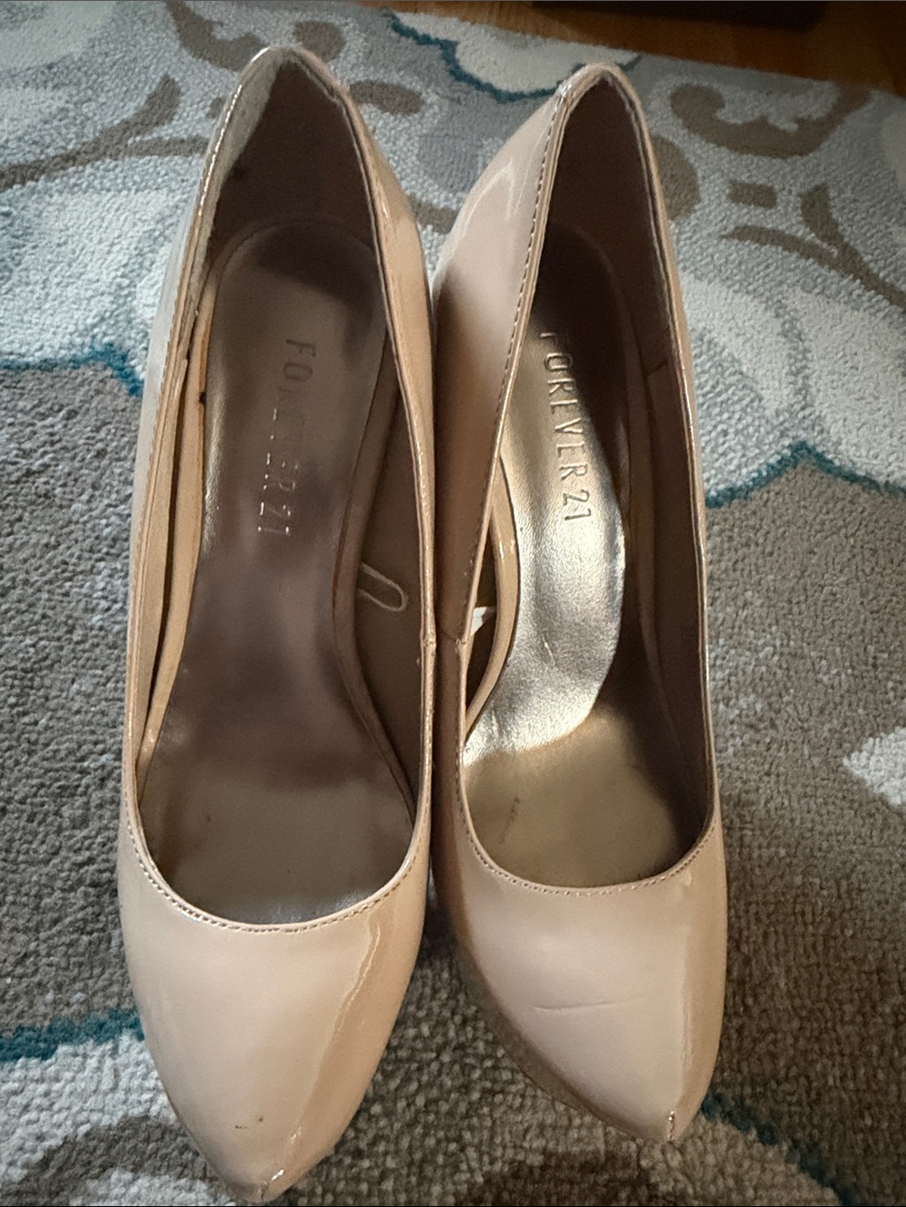 Forever 21 Blush Patent Pointed-Toe Pumps
